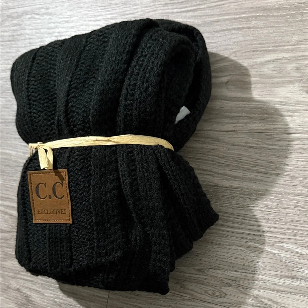 C.C Black Knit Scarf